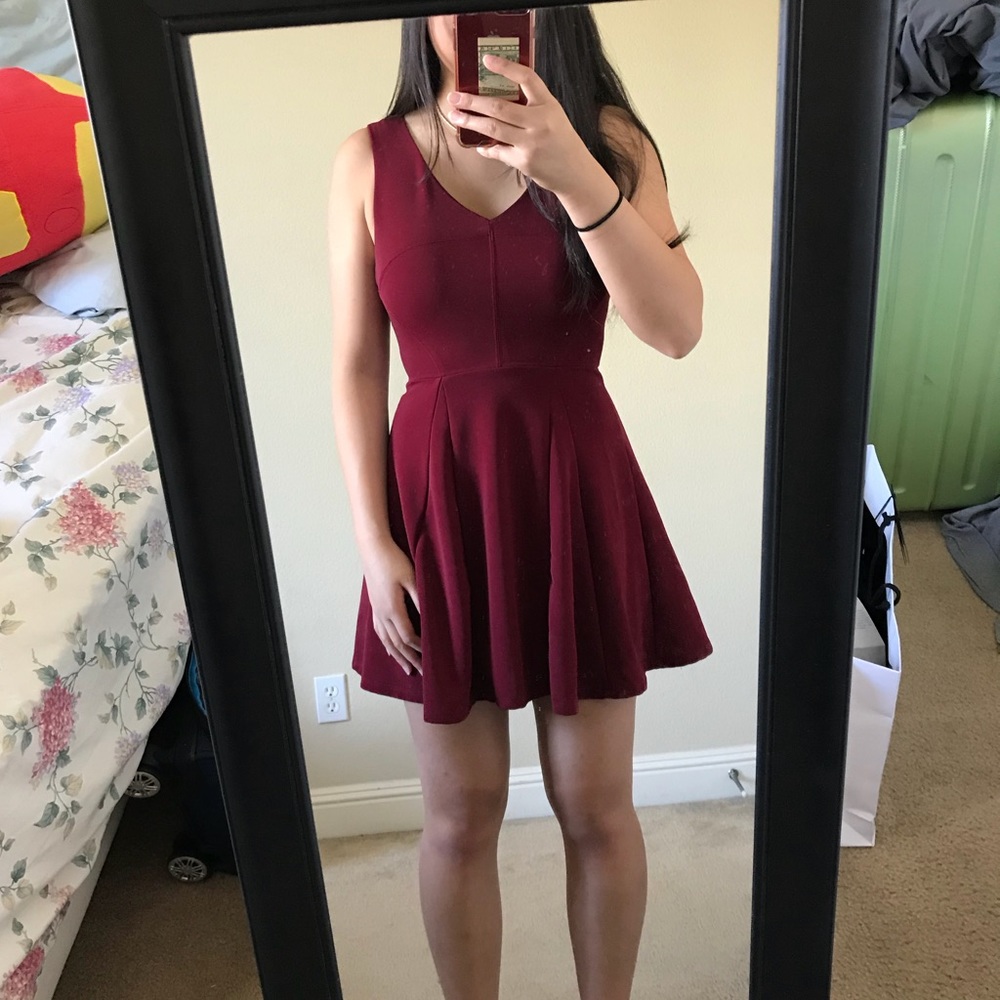 Forever 21 burgundy flare dress